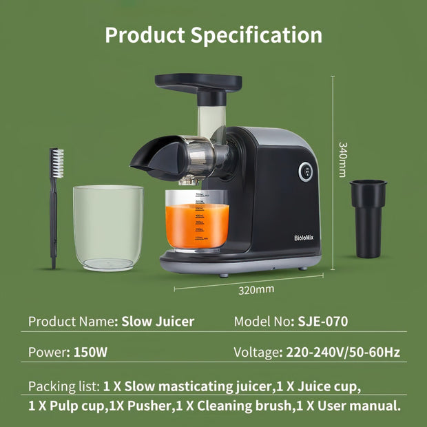 Masticating Juicer, Slow Juicer, Professional, Best Seller, Home Kitchen Machine, Best Quality